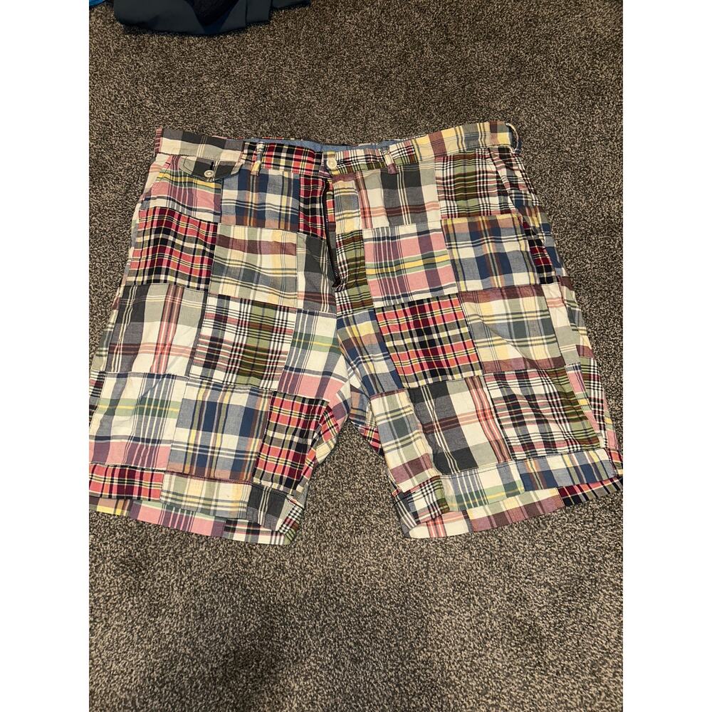 Polo Ralph Lauren Classic Fit Patchwork Madras Plaid Shorts Mens 40 Multicolor